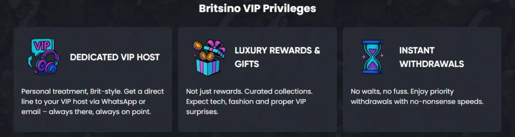 VIP Programme at Britsino Casino